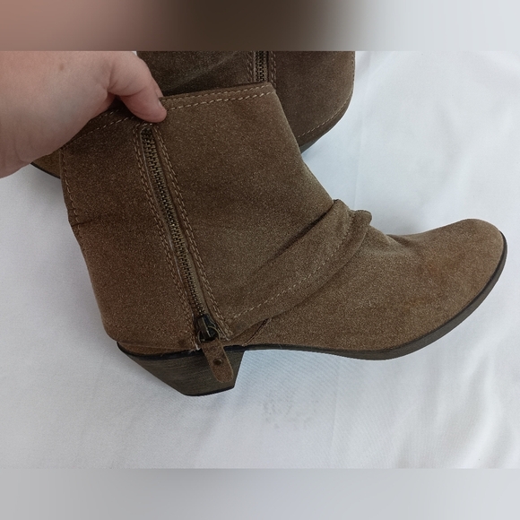 2/$30 Worthington Brown Suede Ankle Booties with Western Influence-(#123) - Picture 2 of 6